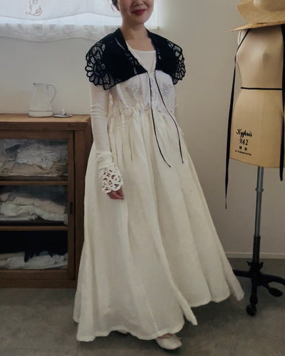 黒のつけ襟『Fleur douce（フルール・ドゥース）』
